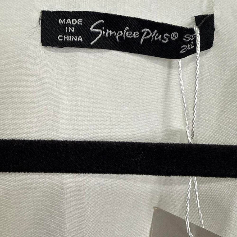 Simplee Plus White Swill Dot Lace Dress 2xl - Picture 2 of 5